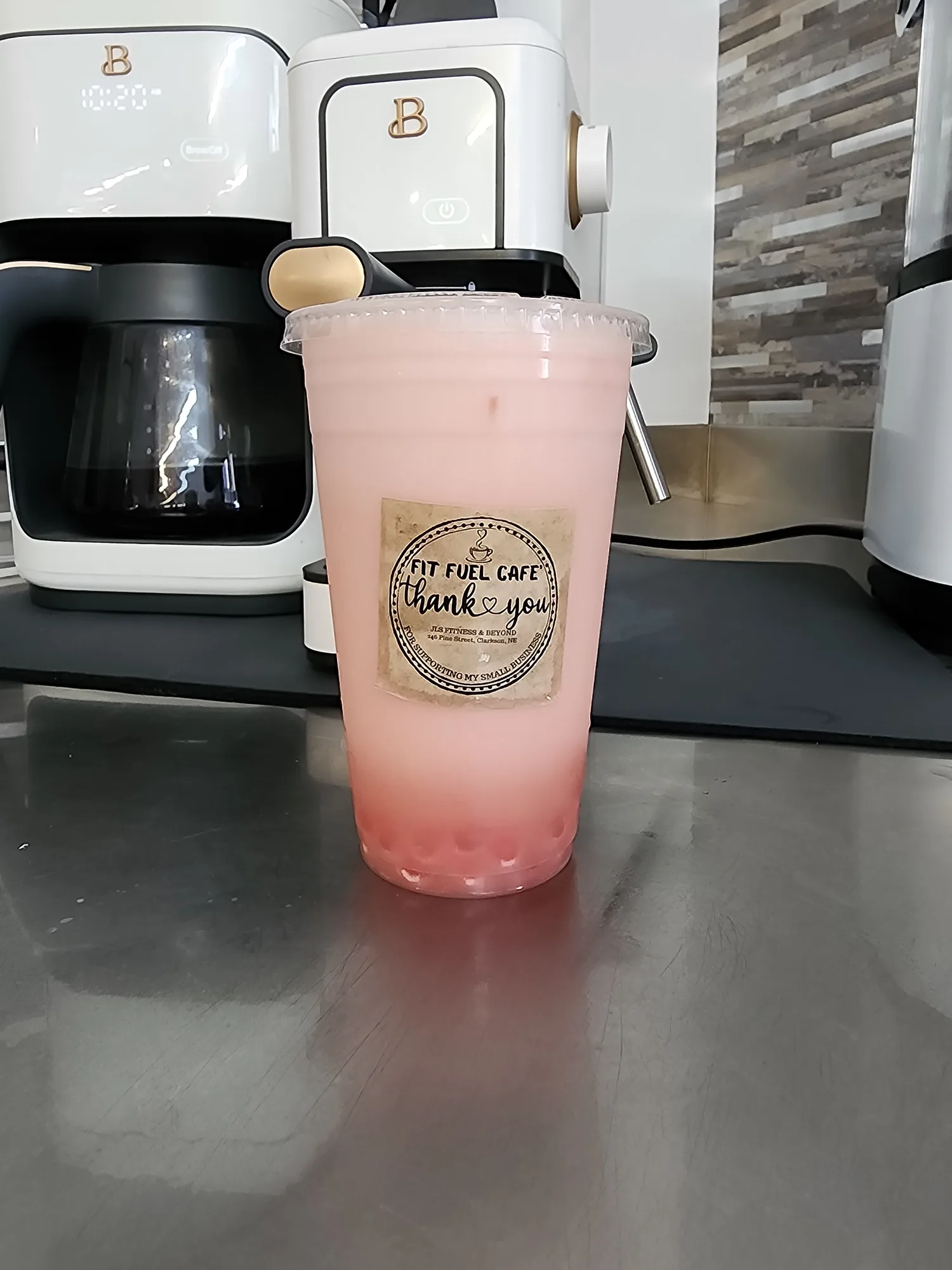 Colorful energy drink at Fit Fuel Cafe