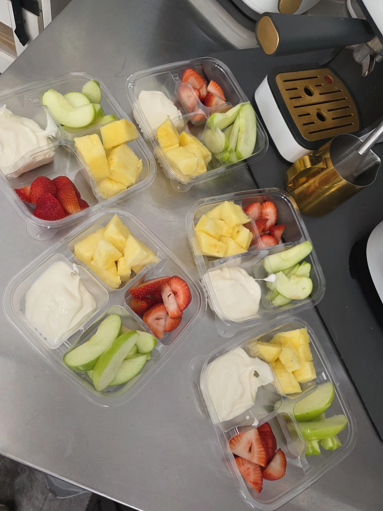 Fresh fruit packs in the grab-and-go cooler