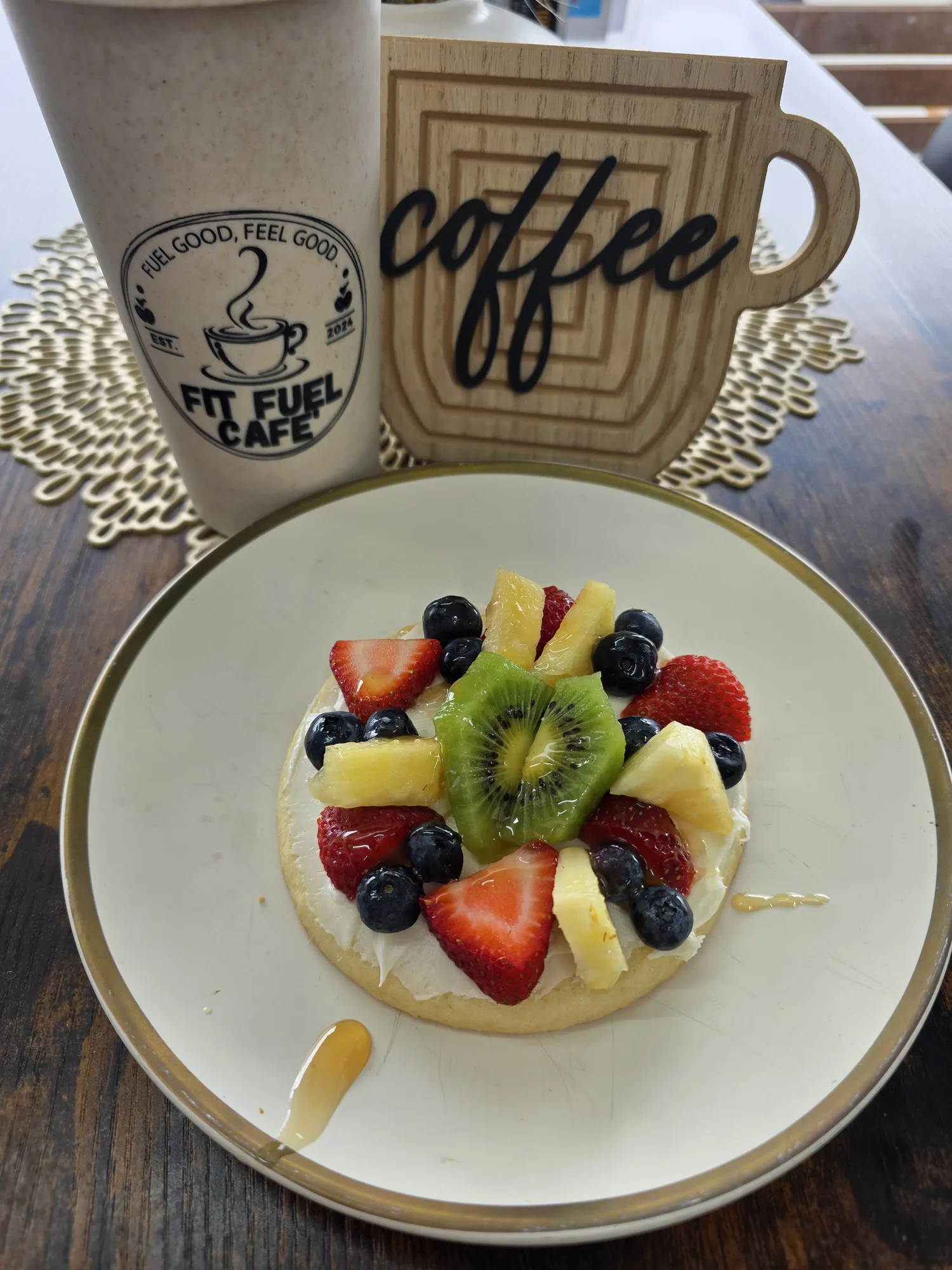 Sourdough fruit pizza from Fit Fuel Cafe
